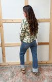High Rise Straight Cuffed Jeans