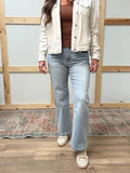 Mid Rise Wide Leg Ankle Jeans