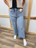 High Rise Ankle Wide Jeans