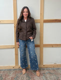 High Rise Embroidered Jeans