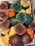 3" Fall Velvet Pumpkin