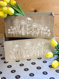 Wood Engraved Flower Box