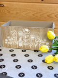 Wood Engraved Flower Box