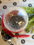 Solar Powered Light Up Metal & Crackle Glass Ball Bee & Ladybug