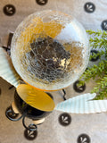 Solar Powered Light Up Metal & Crackle Glass Ball Bee & Ladybug