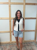 High Rise Pintuck Shorts With Front Seam