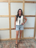 High Rise Pintuck Shorts With Front Seam