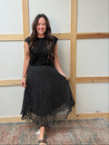 Polka Dot Pleated Skirt