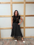Polka Dot Pleated Skirt
