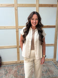Pinstripe Linen Look Top