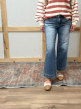 Mid Rise Crop Wide Leg Jeans
