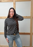 Striped Ribbed Long Sleeve Top
