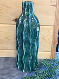 Green Ripple Vase