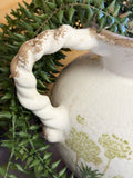 Ivory & Green Floral Ceramic Vase