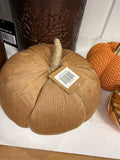 Large Tan Corduroy Pumpkin