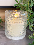 5" LED Beaded Glass Candle