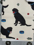 Geometry La Pals Tea Towel - Black