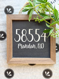 Square Zip Code Sign - Small