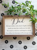 Memorial For Dad Sign
