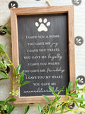 I Gave You A Home Sign