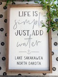 Just Add Water Custom Lake Sign