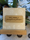 5" Fall Leaves Pumpkins Please Sign On Base