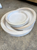 White Round Wood Trays