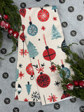 Geometry Embroidered Ornaments Tea Towel