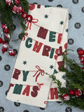 Geometry Christmas Banner Tea Towel