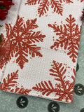 Geometry Snowy Days Red Tea Towel