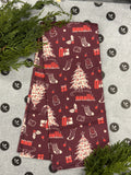 Geometry Holiday Jubilee Garnet Tea Towel