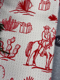 Geometry Cowboy Claus Tea Towel