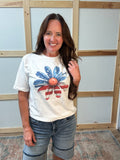 Usa Daisy American Flag Graphic Tee