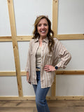 Oversized Linen Striped Shirt