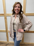 Oversized Linen Striped Shirt