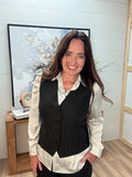 Pinstriped Tailored Vest