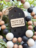 36" Wood Bead Garland With Tag