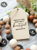 36" Wood Bead Garland With Tag