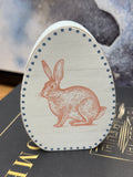 Wood Vintage Bunny Egg Block