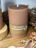6"x4" Wide Carmel Led Pillar Candle