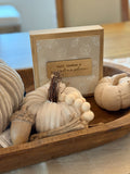 5" Beige Velvet Pumpkin W/beads