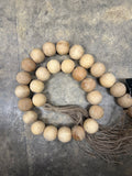 54" Oversized Natural Beads with Tassles
