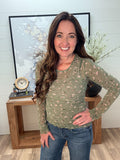 Missy Sheer Floral Print Top With Cabbage Hem Detail