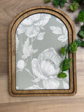 8" Arch Sage Floral Framed Art
