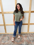 High Rise Straight Cuffed Jeans