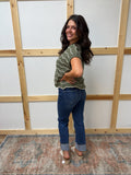 High Rise Straight Cuffed Jeans