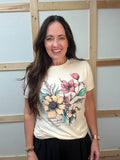 I Will Walk By Faith Floral Tee