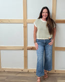 High Rise Cropped With Front Seam Detail