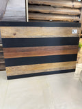 17"x12" Mango Wood Serving Board, Natural & Black