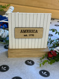 5" America Sign On Base